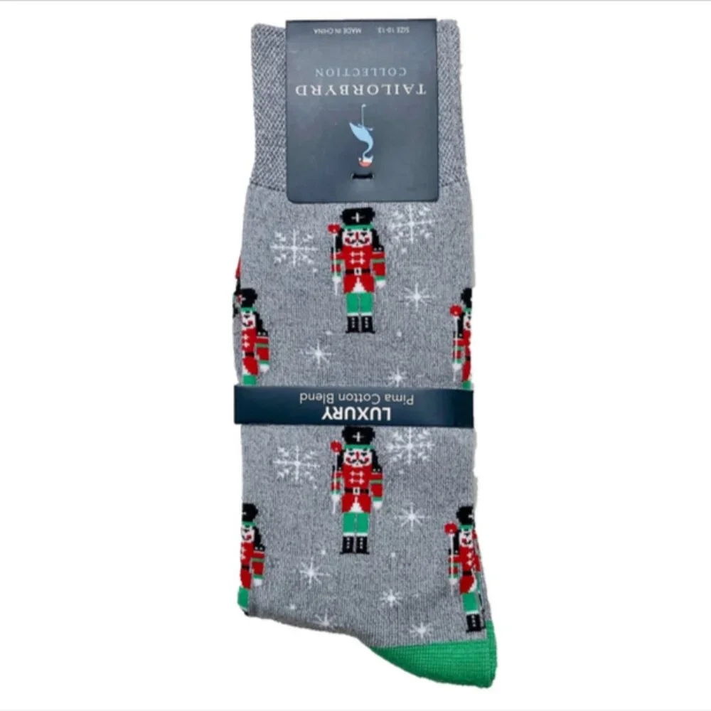 Tailorbyrd Holiday Nutcracker and Reindeer Socks 2 Pairs